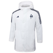 2024-25 Atletico Mineiro White Hooded Windbreaker Fabric Cotton Coat #G216