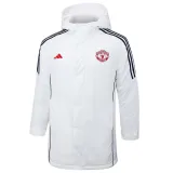 2024-25 Man Utd White Hooded Windbreaker Fabric Cotton Coat #G219