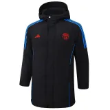 2024-25  Man Utd Black Hooded Windbreaker Fabric Cotton Coat #G221