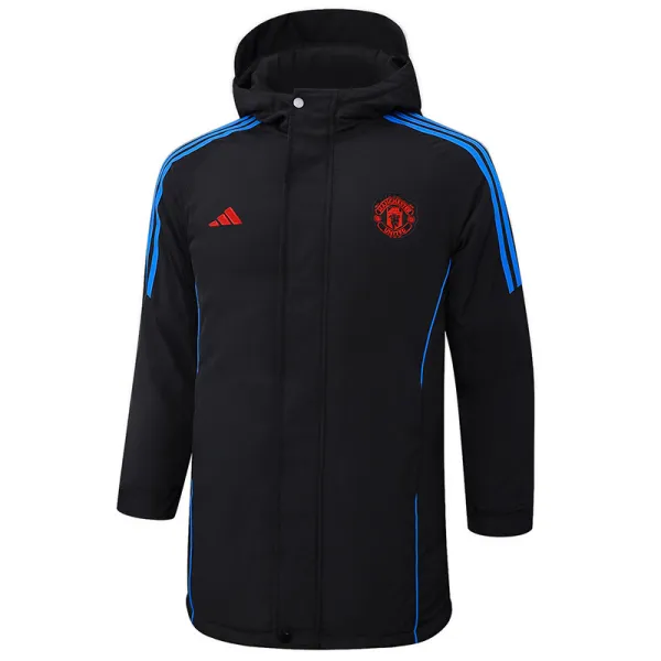 2024-25  Man Utd Black Hooded Windbreaker Fabric Cotton Coat #G221