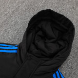 2024-25  Man Utd Black Hooded Windbreaker Fabric Cotton Coat #G221