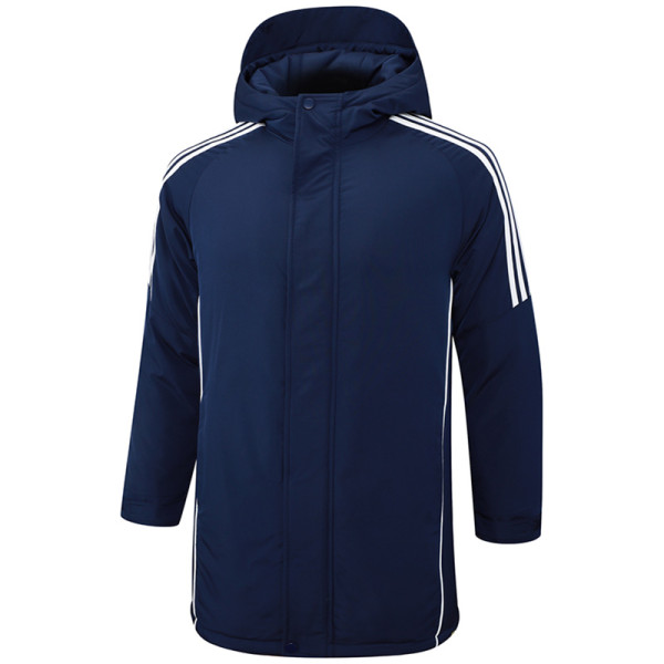 2024-25 Royal Blue Hooded Windbreaker Fabric Cotton Coat #G229光板