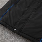 2024-25 Black Hooded Windbreaker Fabric Cotton Coat #G229光板
