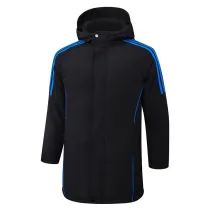 2024-25 Black Hooded Windbreaker Fabric Cotton Coat #G229光板