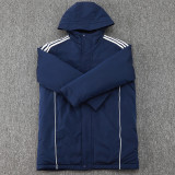 2024-25 Man Utd Royal Blue Hooded Windbreaker Fabric Cotton Coat #G220