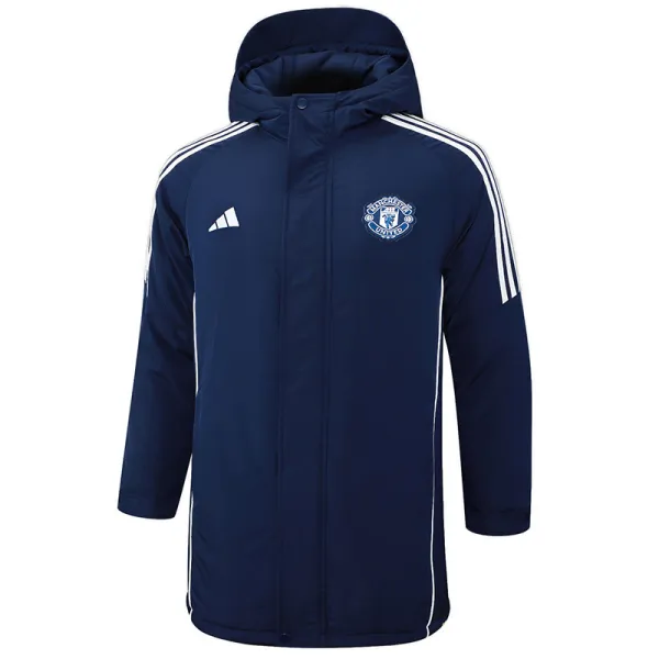 2024-25 Man Utd Royal Blue Hooded Windbreaker Fabric Cotton Coat #G220