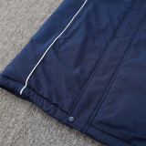 2024-25 Italy Royal Blue Hooded Windbreaker Fabric Cotton Coat #G223