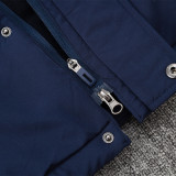 2024-25 Man Utd Royal Blue Hooded Windbreaker Fabric Cotton Coat #G220