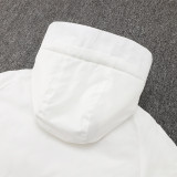 2024-25 Man Utd White Hooded Windbreaker Fabric Cotton Coat #G219