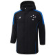 2024-25 Cruzeiro Black Hooded Windbreaker Fabric Cotton Coat #G215