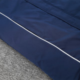 2024-25 Spain Royal Blue Hooded Windbreaker Fabric Cotton Coat #G232