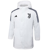 2024-25 JUV White Hooded Windbreaker Fabric Cotton Coat #G225