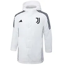 2024-25 JUV White Hooded Windbreaker Fabric Cotton Coat #G225