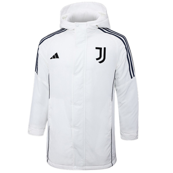 2024-25 JUV White Hooded Windbreaker Fabric Cotton Coat #G225
