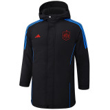 2024-25 Spain Black Hooded Windbreaker Fabric Cotton Coat #G233