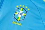 2024-25 Brazil Lake blue Hoodie Half Pull Tracksuit #F567半拉连帽