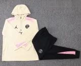 2024-25 PSG Jordan Khaki Hoodie Half Pull Tracksuit #F564半拉连帽