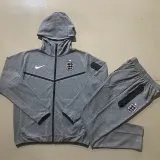 2024-25 England Grey Hoodie Jacket Tracksuit #F575
