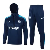 2024-25 CHE Royal blue Hoodie Half Pull Tracksuit #F552半拉连帽