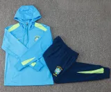 2024-25 Brazil Lake blue Hoodie Half Pull Tracksuit #F567半拉连帽