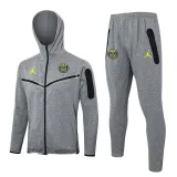 2024-25 PSG Jordan Grey Hoodie Jacket Tracksuit #F583