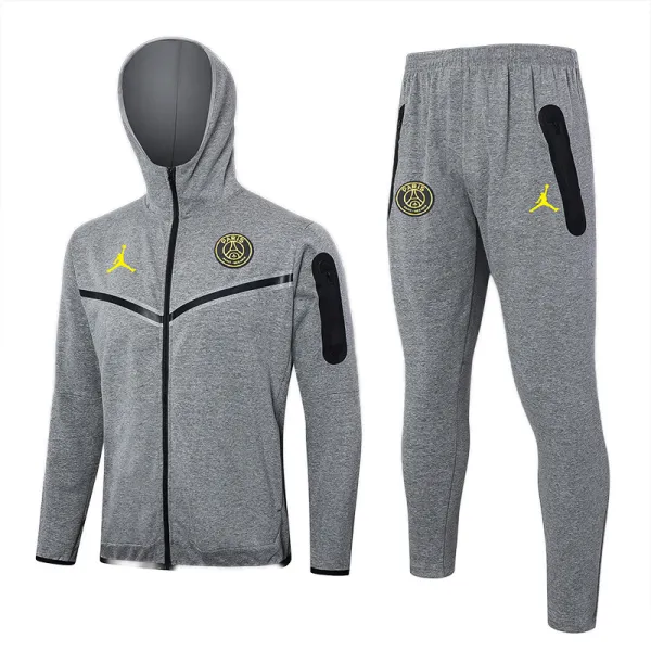 2024-25 PSG Jordan Grey Hoodie Jacket Tracksuit #F583
