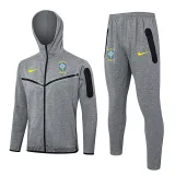 2024-25 Brazil Grey Hoodie Jacket Tracksuit #F573