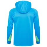 2024-25 Brazil Lake blue Hoodie Half Pull Tracksuit #F567半拉连帽
