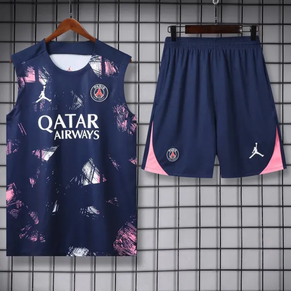 2024-25 PSG Dark blue Tank top and shorts suit