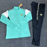 2023-24 Real Betis Blue Half Pull Tracksuit (Pants Have Pocket)(半拉链)