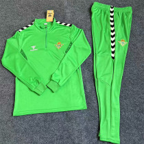 2023-24 Real Betis Green Half Pull Tracksuit (Pants Have Pocket)(半拉链)