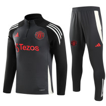 2024-25 Man Utd Dark gray Half Pull Tracksuit (半拉链)