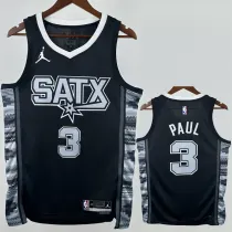 2022-23 SA Spurs PAUL #3 Black Top Quality Hot Pressing NBA Jersey (Trapeze Edition) 飞人版