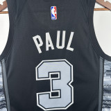2022-23 SA Spurs PAUL #3 Black Top Quality Hot Pressing NBA Jersey (Trapeze Edition) 飞人版