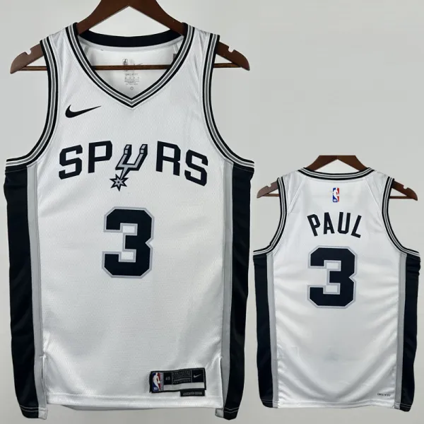 2022-23 SA Spurs PAUL#3 White Top Quality Hot Pressing NBA Jersey