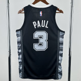 2022-23 SA Spurs PAUL #3 Black Top Quality Hot Pressing NBA Jersey (Trapeze Edition) 飞人版