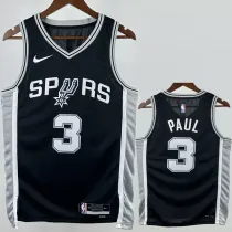 2022-23 SA Spurs PAUL #3 Black Top Quality Hot Pressing NBA Jersey