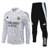 2024-25 RMA White Half Pull Tracksuit (半拉链)(印花)
