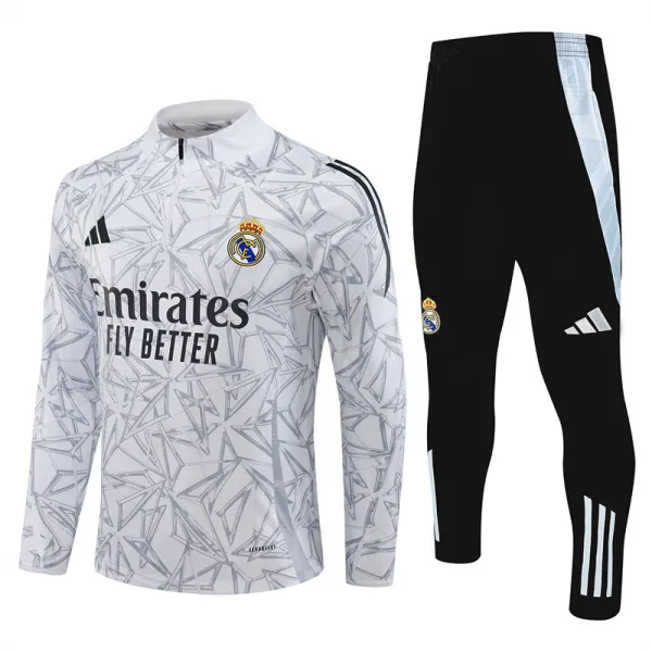 2024-25 RMA White Half Pull Tracksuit (半拉链)(印花)