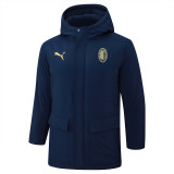 2024-25 ACM Royal Blue Hooded Windbreaker Fabric Cotton Coat #G257(黄标)