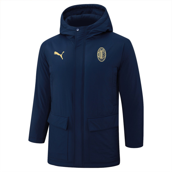 2024-25 ACM Royal Blue Hooded Windbreaker Fabric Cotton Coat #G257(黄标)
