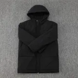 2024-25 Man City Black Hooded Windbreaker Fabric Cotton Coat #G242(绿彪标)