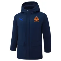 2024-25 Marseille Royal Blue Hooded Windbreaker Fabric Cotton Coat #G244(橙标)