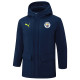 2024-25 Man City Royal Blue Hooded Windbreaker Fabric Cotton Coat #G238(白绿标)