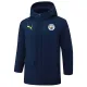 2024-25 Man City Royal Blue Hooded Windbreaker Fabric Cotton Coat #G238(白绿标)