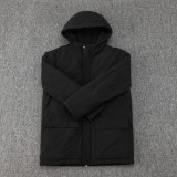 2024-25 ACM Black Hooded Windbreaker Fabric Cotton Coat #G254(红标)