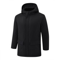 2024-25 Black Hooded Windbreaker Fabric Cotton Coat #G264光板