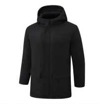 2024-25 Black Hooded Windbreaker Fabric Cotton Coat #G264光板