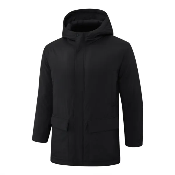 2024-25 Black Hooded Windbreaker Fabric Cotton Coat #G264光板
