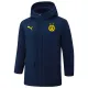2024-25 Dortmund Royal Blue Hooded Windbreaker Fabric Cotton Coat #G252